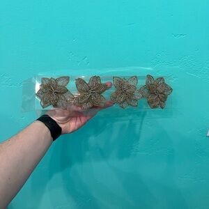 Set of 4 Floral Beaded Napkin Rings